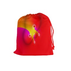 Complex Orange Red Pink Hole Yellow Drawstring Pouches (large)  by Mariart