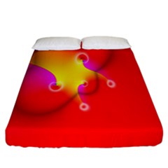 Complex Orange Red Pink Hole Yellow Fitted Sheet (king Size)