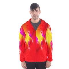 Complex Orange Red Pink Hole Yellow Hooded Wind Breaker (men)