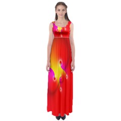 Complex Orange Red Pink Hole Yellow Empire Waist Maxi Dress by Mariart