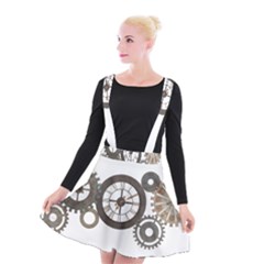 Hour Time Iron Suspender Skater Skirt by Mariart