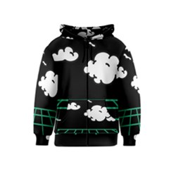 Illustration Cloud Line White Green Black Spot Polka Kids  Zipper Hoodie by Mariart