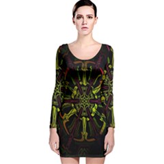 Inner Peace Star Space Rainbow Long Sleeve Velvet Bodycon Dress by Mariart