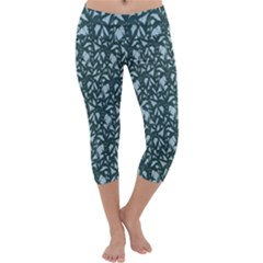 Interstellar Blog Tree Leaf Grey Capri Yoga Leggings