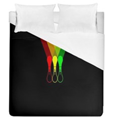 Lamp Colors Green Yellow Red Black Duvet Cover (queen Size) by Mariart