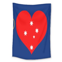 Love Heart Star Circle Polka Moon Red Blue White Large Tapestry