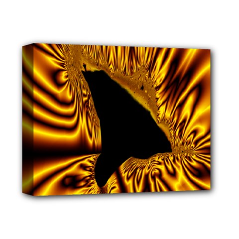 Hole Gold Black Space Deluxe Canvas 14  X 11  by Mariart