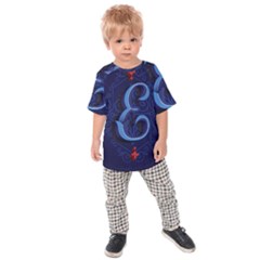 Marquis Love Dope Lettering Blue Red Alphabet E Kids  Raglan Tee