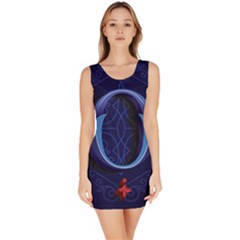 Marquis Love Dope Lettering Blue Red Alphabet O Sleeveless Bodycon Dress by Mariart