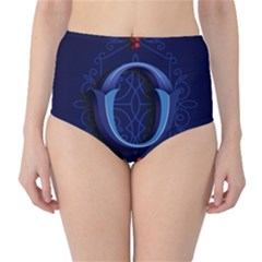 Marquis Love Dope Lettering Blue Red Alphabet O High-waist Bikini Bottoms by Mariart