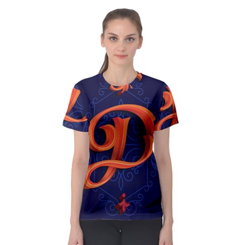 Marquis Love Dope Lettering Blue Red Orange Alphabet P Women s Sport Mesh Tee by Mariart