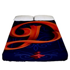 Marquis Love Dope Lettering Blue Red Orange Alphabet P Fitted Sheet (king Size)