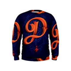 Marquis Love Dope Lettering Blue Red Orange Alphabet P Kids  Sweatshirt