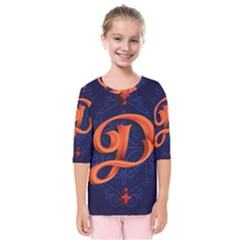 Marquis Love Dope Lettering Blue Red Orange Alphabet P Kids  Quarter Sleeve Raglan Tee