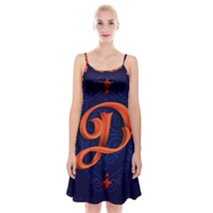 Marquis Love Dope Lettering Blue Red Orange Alphabet P Spaghetti Strap Velvet Dress by Mariart