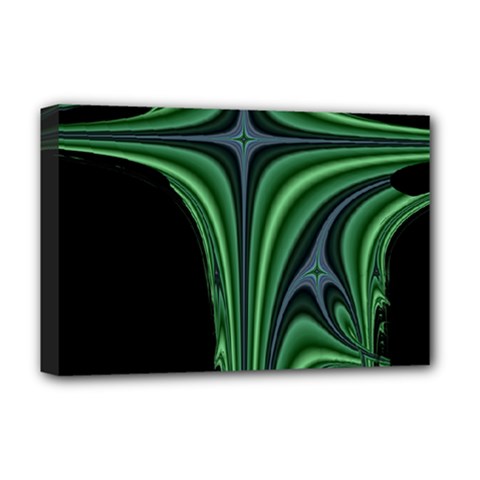 Line Light Star Green Black Space Deluxe Canvas 18  X 12  