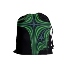 Line Light Star Green Black Space Drawstring Pouches (large)  by Mariart