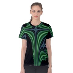 Line Light Star Green Black Space Women s Cotton Tee