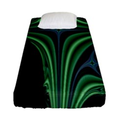Line Light Star Green Black Space Fitted Sheet (single Size)