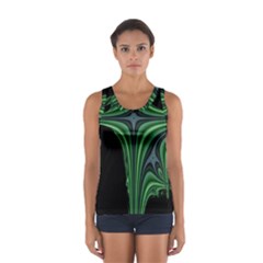 Line Light Star Green Black Space Women s Sport Tank Top  by Mariart