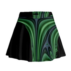 Line Light Star Green Black Space Mini Flare Skirt by Mariart