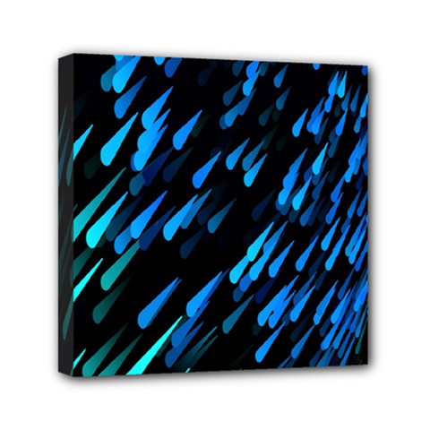 Meteor Rain Water Blue Sky Black Green Mini Canvas 6  X 6  by Mariart