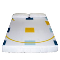 Plaid Arrow Yellow Blue Key Fitted Sheet (king Size) by Mariart
