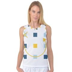 Plaid Arrow Yellow Blue Key Women s Basketball Tank Top