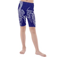 Pisces Zodiac Star Kids  Mid Length Swim Shorts by Mariart