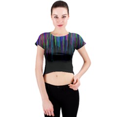 Rain Color Paint Rainbow Crew Neck Crop Top