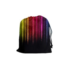 Rain Color Rainbow Line Light Green Red Blue Gold Drawstring Pouches (medium) 