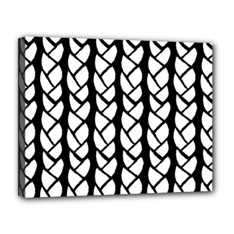 Ropes White Black Line Canvas 14  X 11 