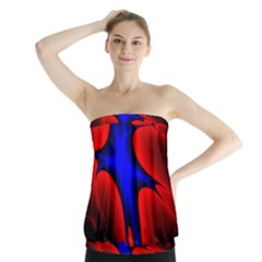 Space Red Blue Black Line Light Strapless Top by Mariart