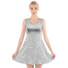 Pattern V-neck Sleeveless Skater Dress by ValentinaDesign