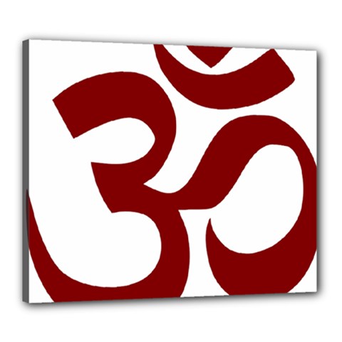 Hindu Om Symbol (Dark Red) Canvas 24  x 20 