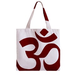 Hindu Om Symbol (Dark Red) Zipper Grocery Tote Bag