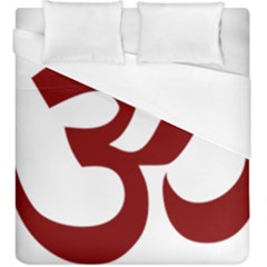 Hindu Om Symbol (Dark Red) Duvet Cover (King Size)