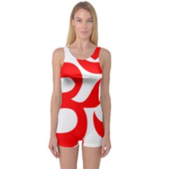 Hindu Om Symbol (red) One Piece Boyleg Swimsuit by abbeyz71