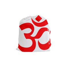 Hindu Om Symbol (red) Drawstring Pouches (medium)  by abbeyz71