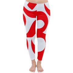 Hindu Om Symbol (red) Classic Winter Leggings by abbeyz71