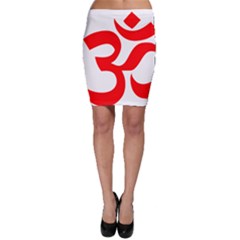Hindu Om Symbol (Red) Bodycon Skirt