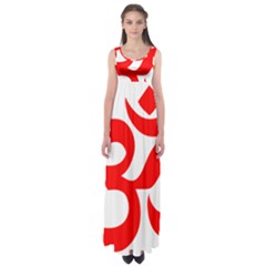 Hindu Om Symbol (Red) Empire Waist Maxi Dress