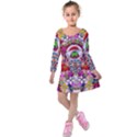 Hawaiian Poi Cartoon Dog Kids  Long Sleeve Velvet Dress View1