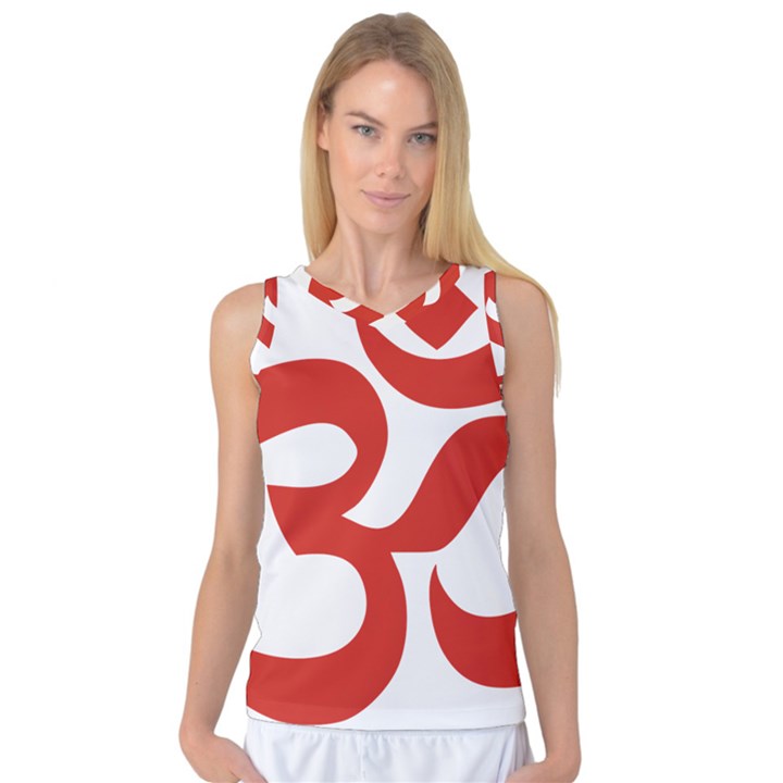 Hindu Om Symbol (Red) Women s Basketball Tank Top