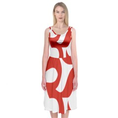 Hindu Om Symbol (red) Midi Sleeveless Dress by abbeyz71