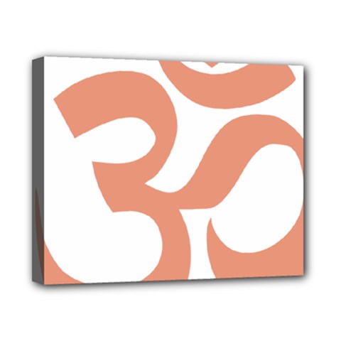 Hindu Om Symbol (Salmon) Canvas 10  x 8 