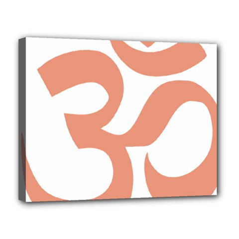Hindu Om Symbol (Salmon) Canvas 14  x 11 