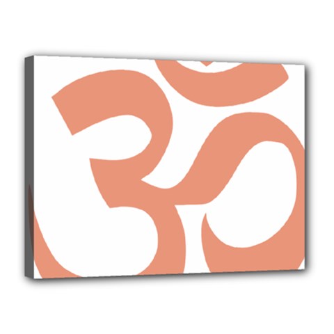 Hindu Om Symbol (Salmon) Canvas 16  x 12 