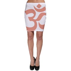 Hindu Om Symbol (Salmon) Bodycon Skirt