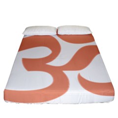 Hindu Om Symbol (Salmon) Fitted Sheet (California King Size)